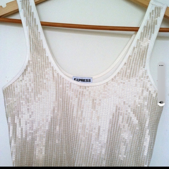Express Ivory with Sequins Casual Tank Top - Picture 6 of 12